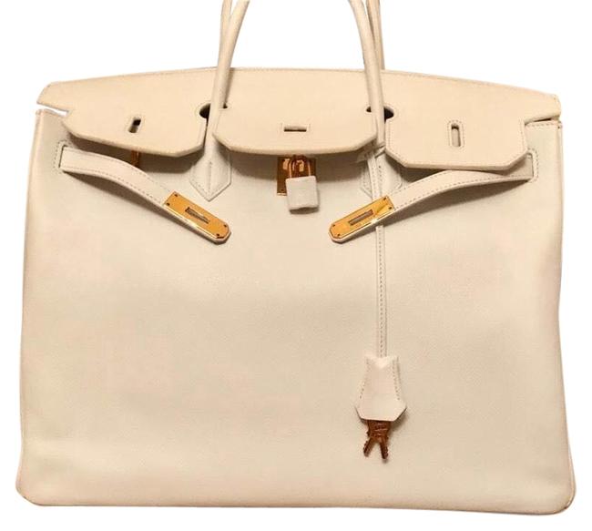 Hermes Birkin 40 White Epsom Leather Tote