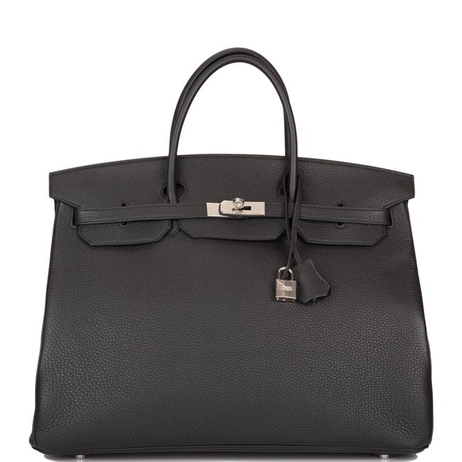 Hermes Birkin 40cm Palladium Hardware Black Leather Satchel