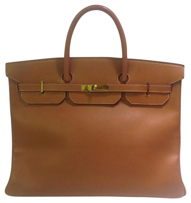 Hermes Birkin 40cm with Gold Hardware Tan Ardennes Leather Shoulder Bag