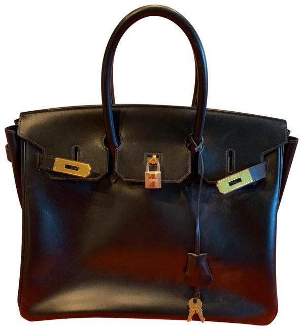 Hermes Birkin Black Leather Satchel