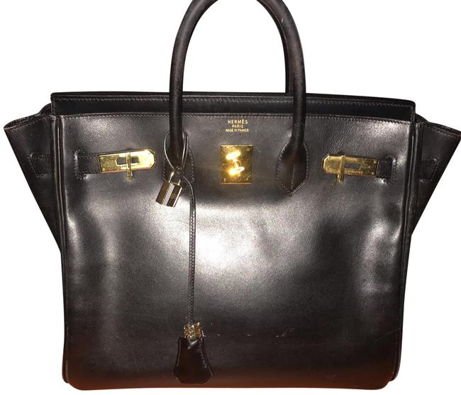 Hermes Birkin Black Leather Tote