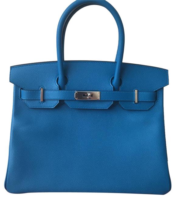 Hermes Birkin Bleu Zanzibar Epsom Leather Satchel