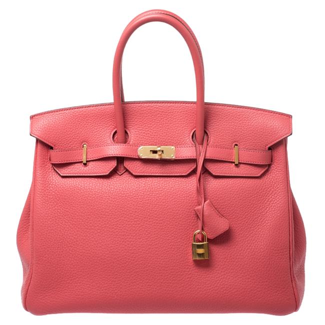 Hermes Birkin Bougainvillier Clemence Gold Hardware 35 Orange Leather Tote