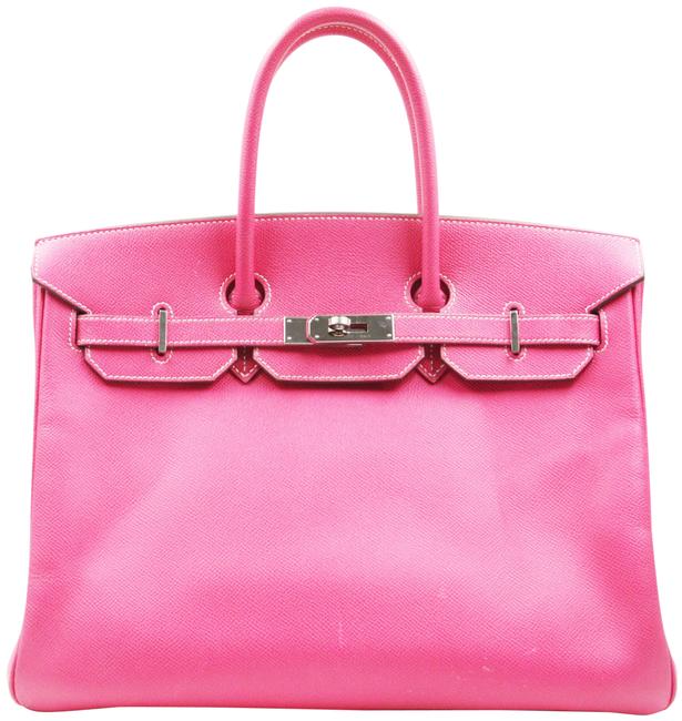 Hermes Birkin Candy 35 Limited Edition Rose Tyrien Epsom Palladium Tote