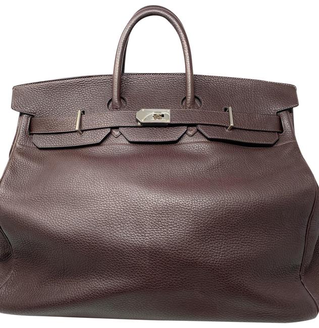 Hermes Birkin Chocolate Brown Leather WeekendTravel Bag