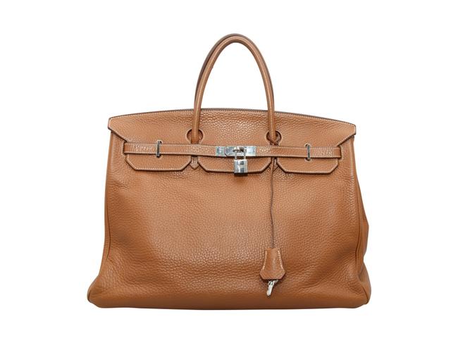 Hermes Birkin Clemence Brown Leather Tote