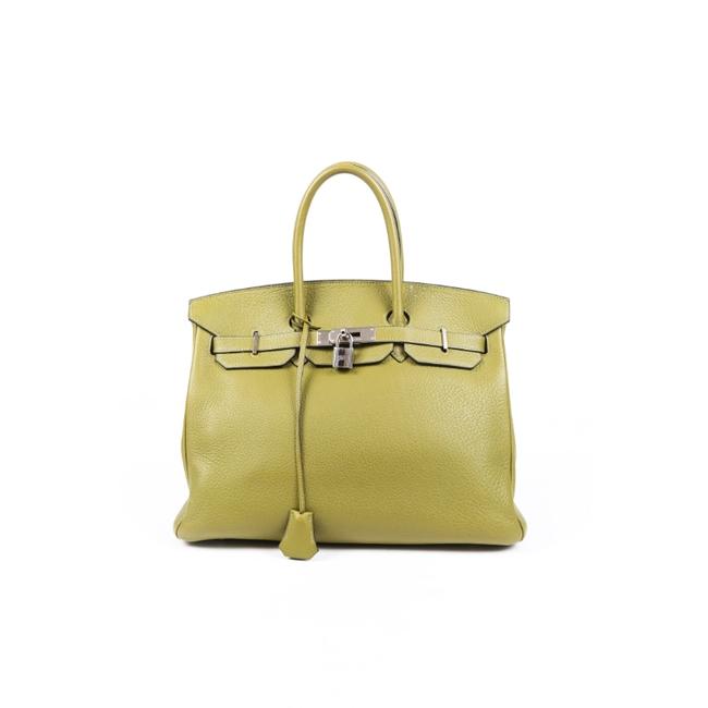 Hermes Birkin Clemence Chartreuse Leather Satchel