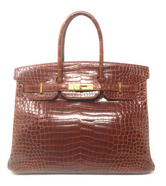 Hermes Birkin Crocodile Miel Honey Satchel