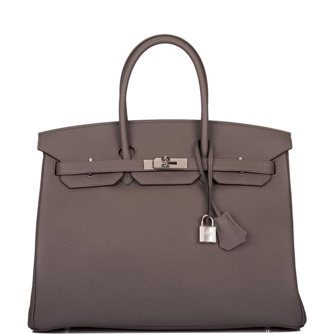 Hermes Birkin Etain Togo 35cm Palladium Hardware Grey Leather Satchel