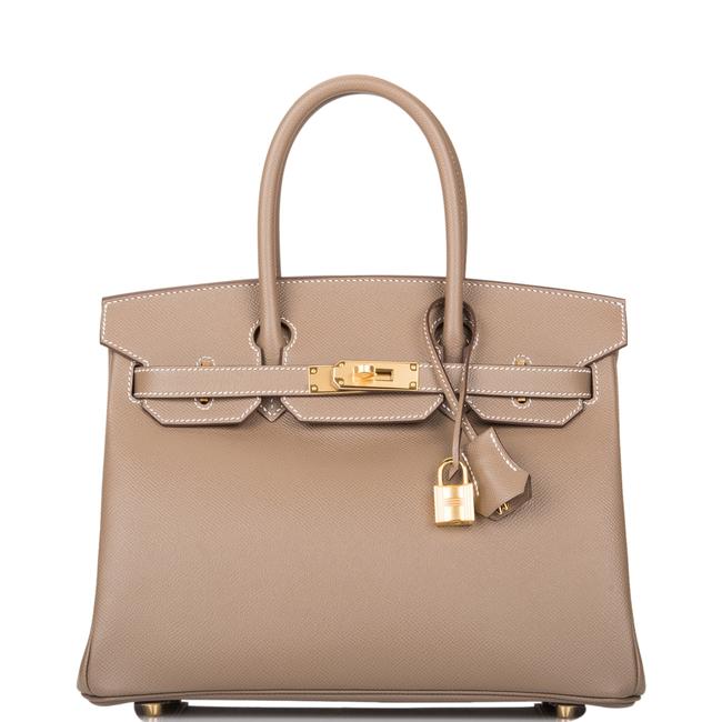 Hermes Birkin Etoupe Togo 30cm Gold Hardware Brown Leather Satchel