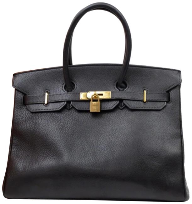 Hermes Birkin Fjord 35 234045 Black Leather Tote