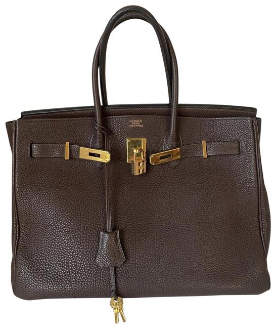 Hermes Birkin Ghw Chocolate Veau Togo Leather Tote