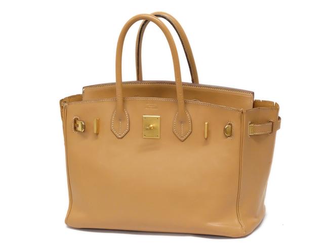 Hermes Birkin Gold 30 238001 Brown Leather Satchel