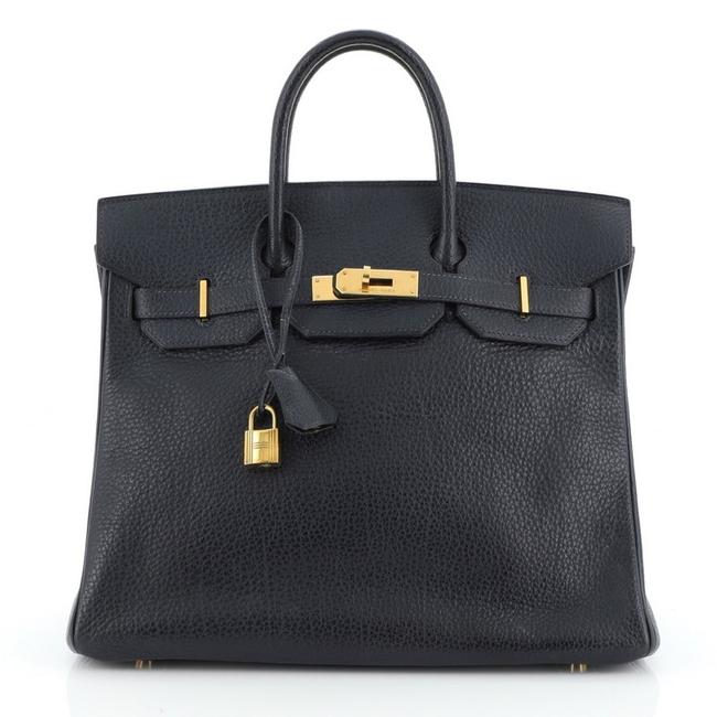 Hermes Birkin Hac Fjord with Gold Hardware 32 Blue Leather Tote