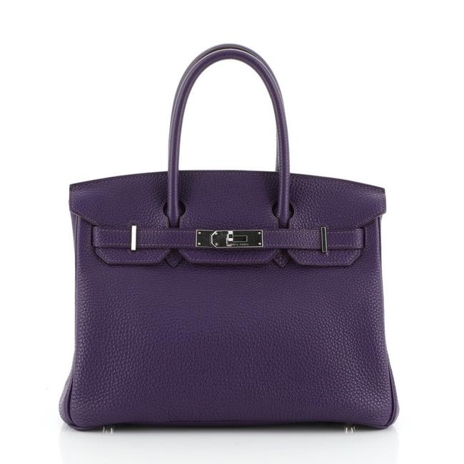 Hermes Birkin Handbag Iris Togo with Palladium Hardware 30 Tote