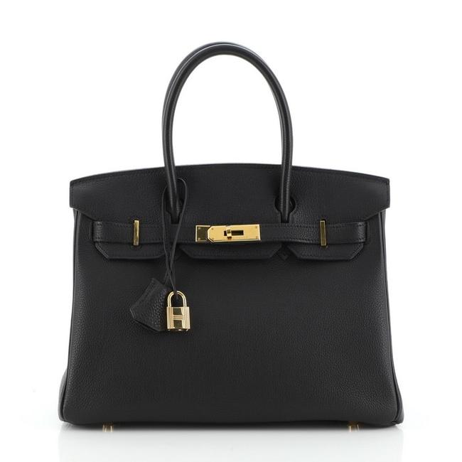 Hermes Birkin Handbag Togo with Gold Hardware 30 Noir Black Leather Tote