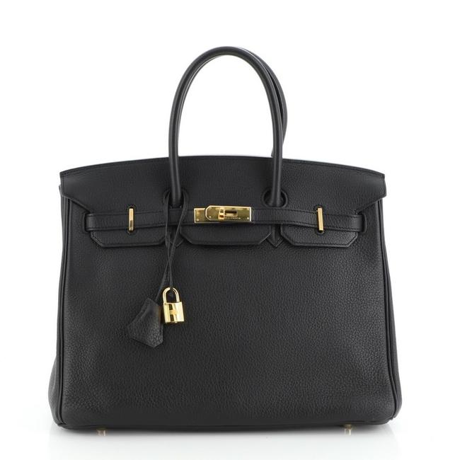 Hermes Birkin Handbag Togo with Gold Hardware 35 Noir Black Leather Tote