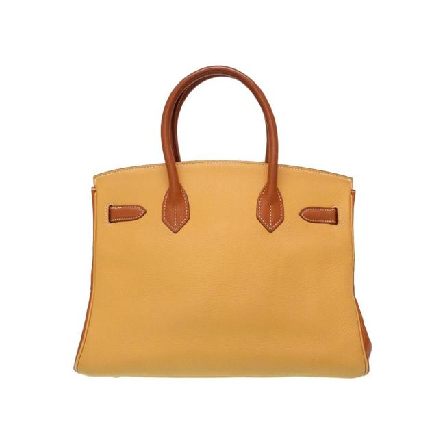 Hermes Birkin Light Bi color Clemence 30 Brown Leather Shoulder Bag