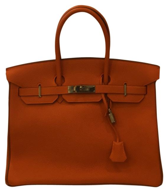 Hermes Birkin New Orange Leather Satchel