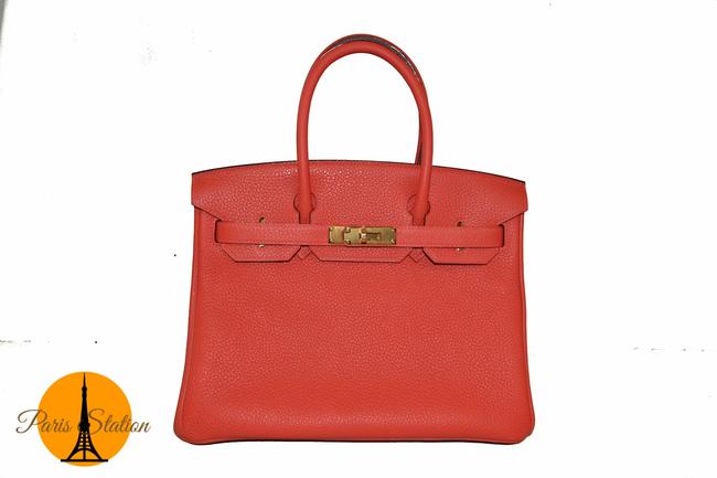 Hermes Birkin New Pivoine Togo 30 Orange Leather Satchel