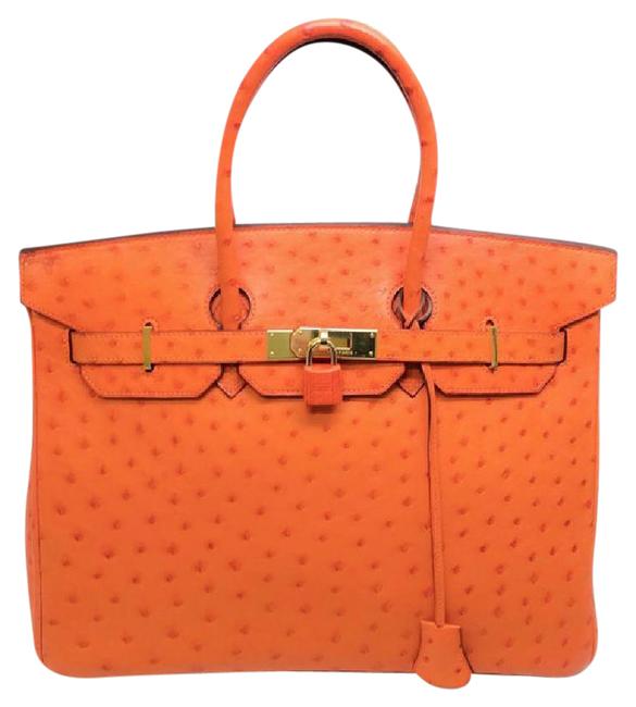 Hermes Birkin Orange Ostrich Leather Satchel