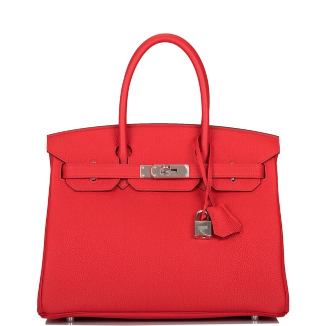 Hermes Birkin Rouge De Coeur Togo 30cm Palladium Hardware Red Leather Satchel