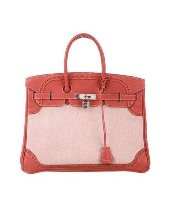 Hermes Birkin Sanguine Ghillies Canvas *rare* Satchel