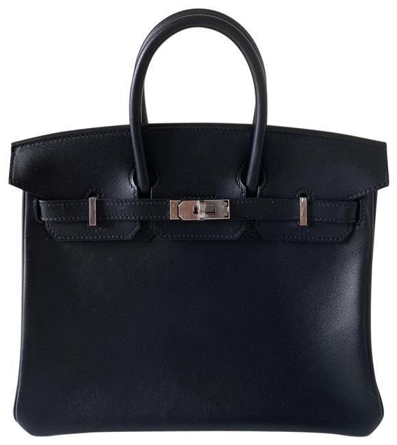 Hermes Birkin Swift 25 Black Leather Satchel