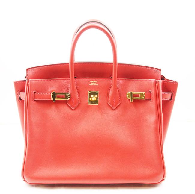 Hermes Birkin Swift 25 Rouge Tomate Tote