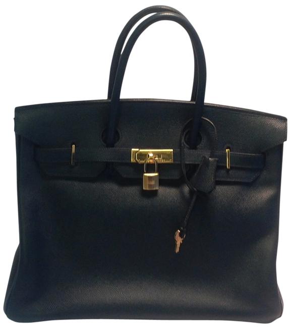 Hermes Birkin Togo 35 Navy Leather Satchel