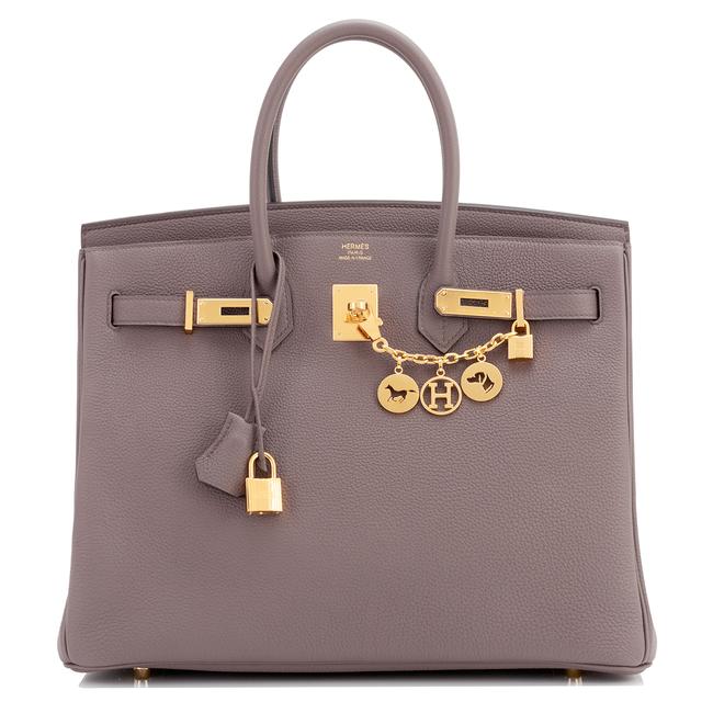 Hermes Birkin Togo Tin Grey 35cm Gold Hardware Ghw Etain Leather Tote