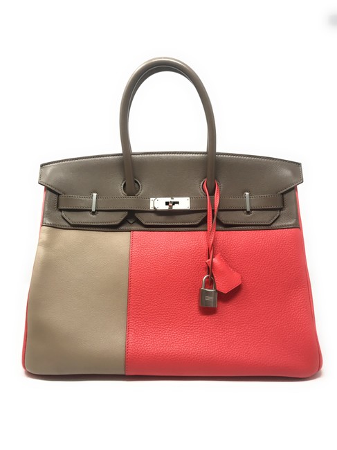 Hermes Birkin Tricolor Leather Tote