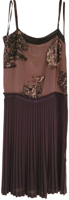 Hermes BlackBeige Mid length Cocktail Dress 