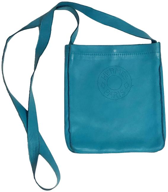 Hermes Blue Leather Cross Body Bag