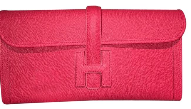 Hermes Bnib Jige Elan Bougainville Epson Leather Clutch