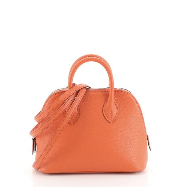 Hermes Bolide 1923 Chevre Mysore Mini Orange Leather Satchel