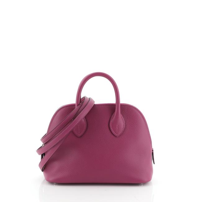 Hermes Bolide 1923 Evercolor Mini Purple Leather Satchel