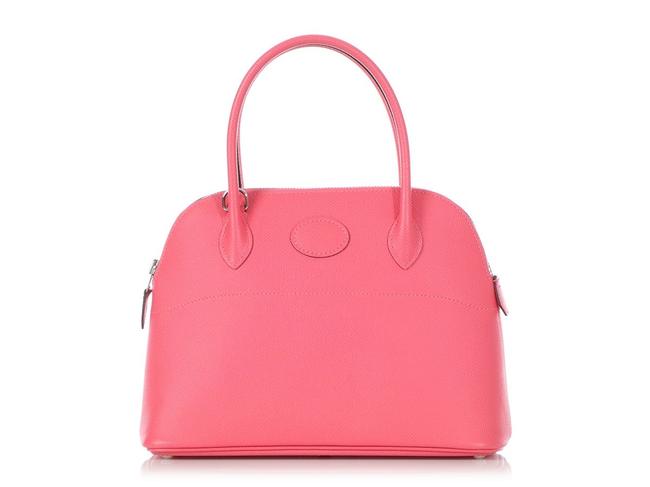 Hermes Bolide 27 Epsom Rose Azalee Pink Leather Cross Body Bag