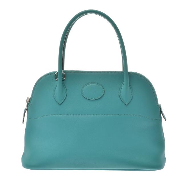 Hermes Bolide 27 Silver Hardware Womens Vous Swift 2 Way Blue Paon Satchel