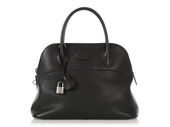 Hermes Bolide 31 Clemence Black Leather Shoulder Bag