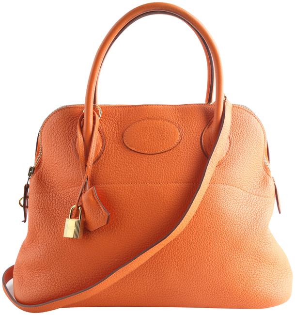 Hermes Bolide 31 Clemence Orange Leather Shoulder Bag