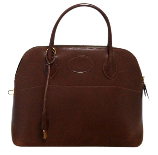 Hermes Bolide 31cm Brown Calf Box Leather Shoulder Bag