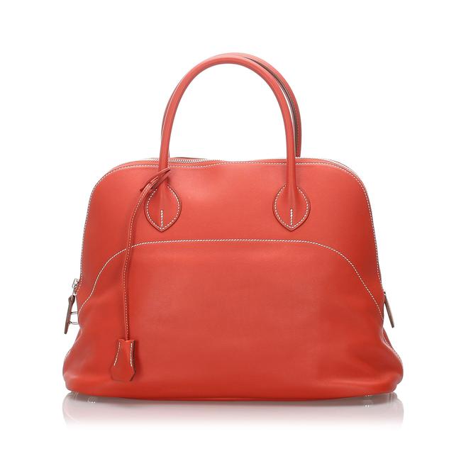 Hermes Bolide 35 Orange Leather Shoulder Bag