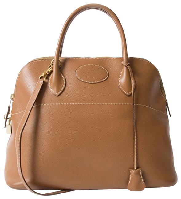 Hermes Bolide 45 Beige Brown Ardennes Leather Shoulder Bag