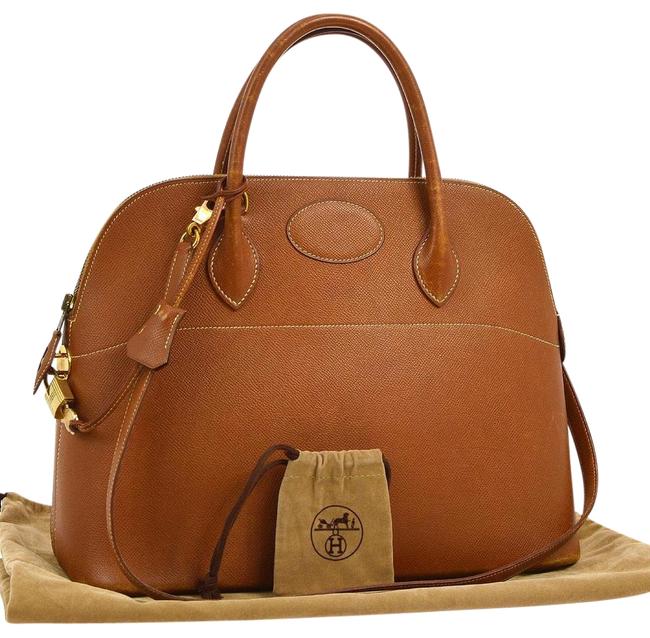 Hermes Bolide Brown Courchevel Leather Shoulder Bag