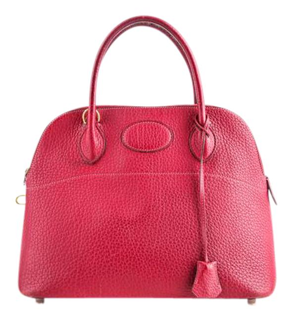 Hermes Bolide Clemence Red Leather Shoulder Bag