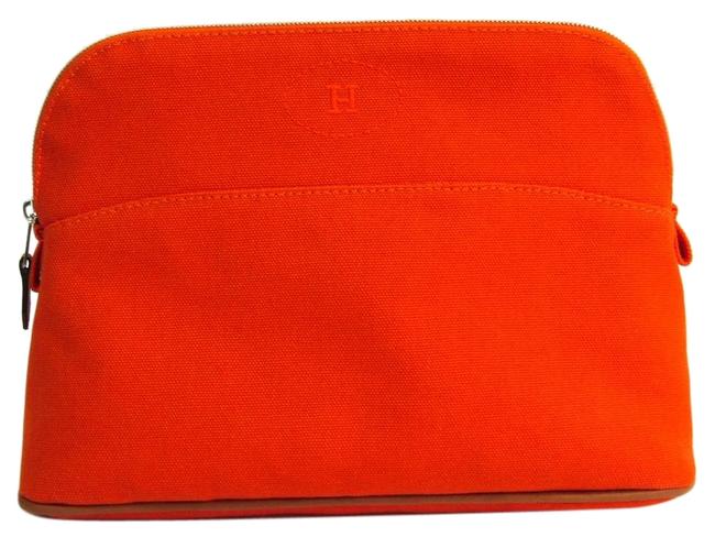 Hermes Bolide Mm Womens Pouch Orange CottonLeather Clutch