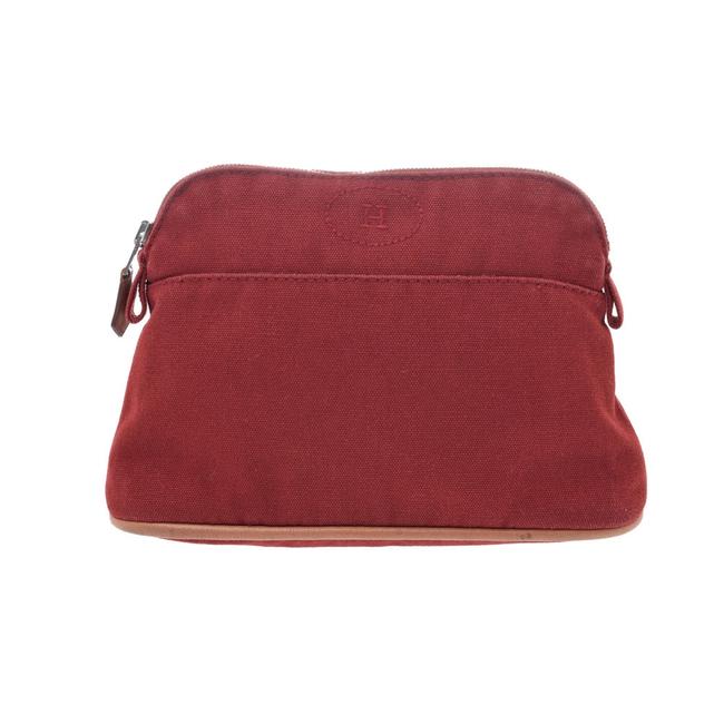 Hermes Boride Pouch 20 Unisex Pouch Brown Canvas Clutch