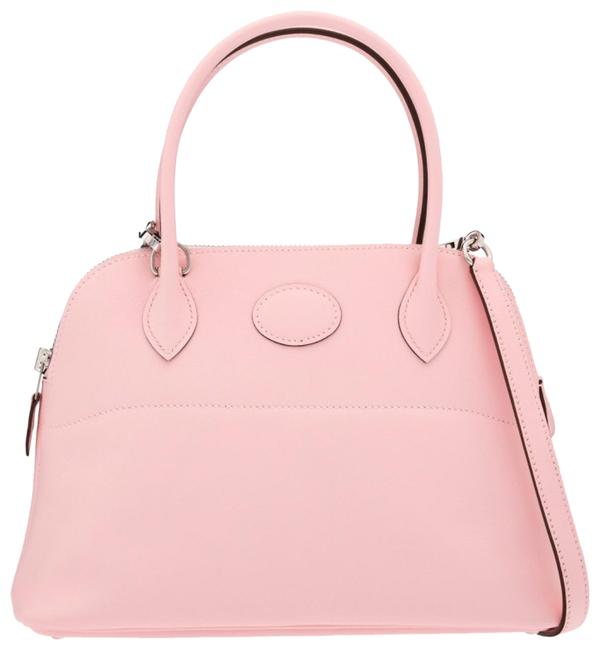 Hermes Bolide Sakura Rose Pink Sikkim Leather Satchel