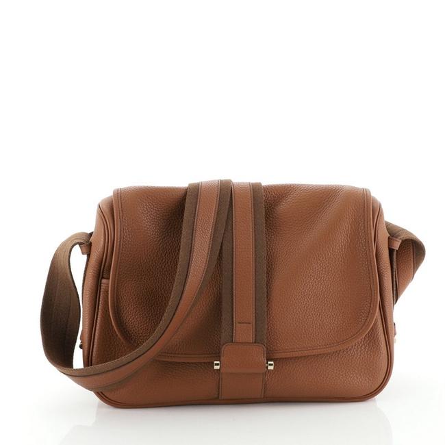 Hermes Bourlingue Clemence Brown Leather Messenger Bag